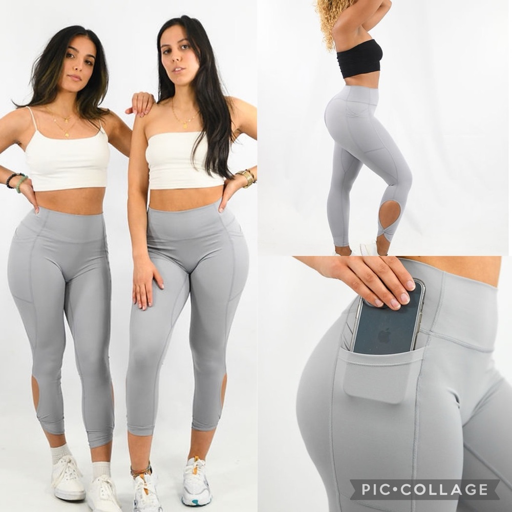 NWT! Take A Walk Active Capri Leggings High-Rise With Pockets In Charcoal Gray